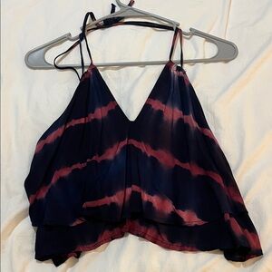 Olivaceous Navy and Pink Tie-Dye Camisole